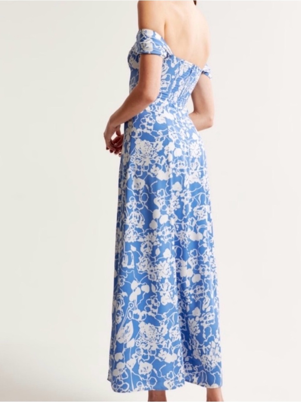 The Camille Off-The-Shoulder Maxi Dress Abercrombie & Fitch XL Floral Wedding - Picture 4 of 15